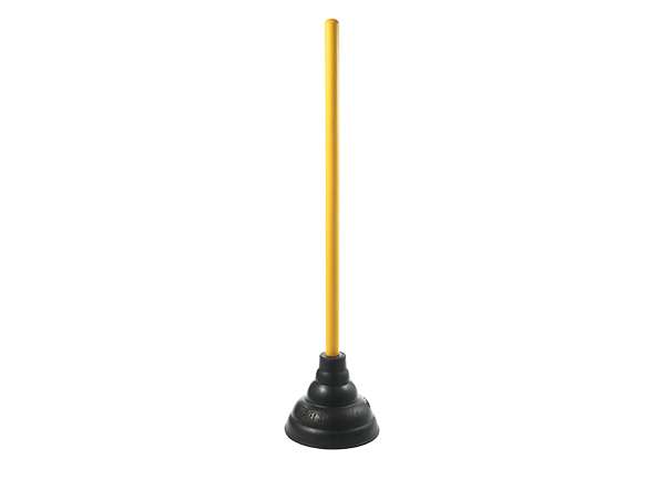 Professional Plunger 6" Flexible Black Cup, 21" Yellow Wood Handle