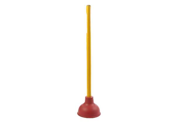 Force Cup Plunger 4.5" Red Cup, 18" Yellow Wood Handle